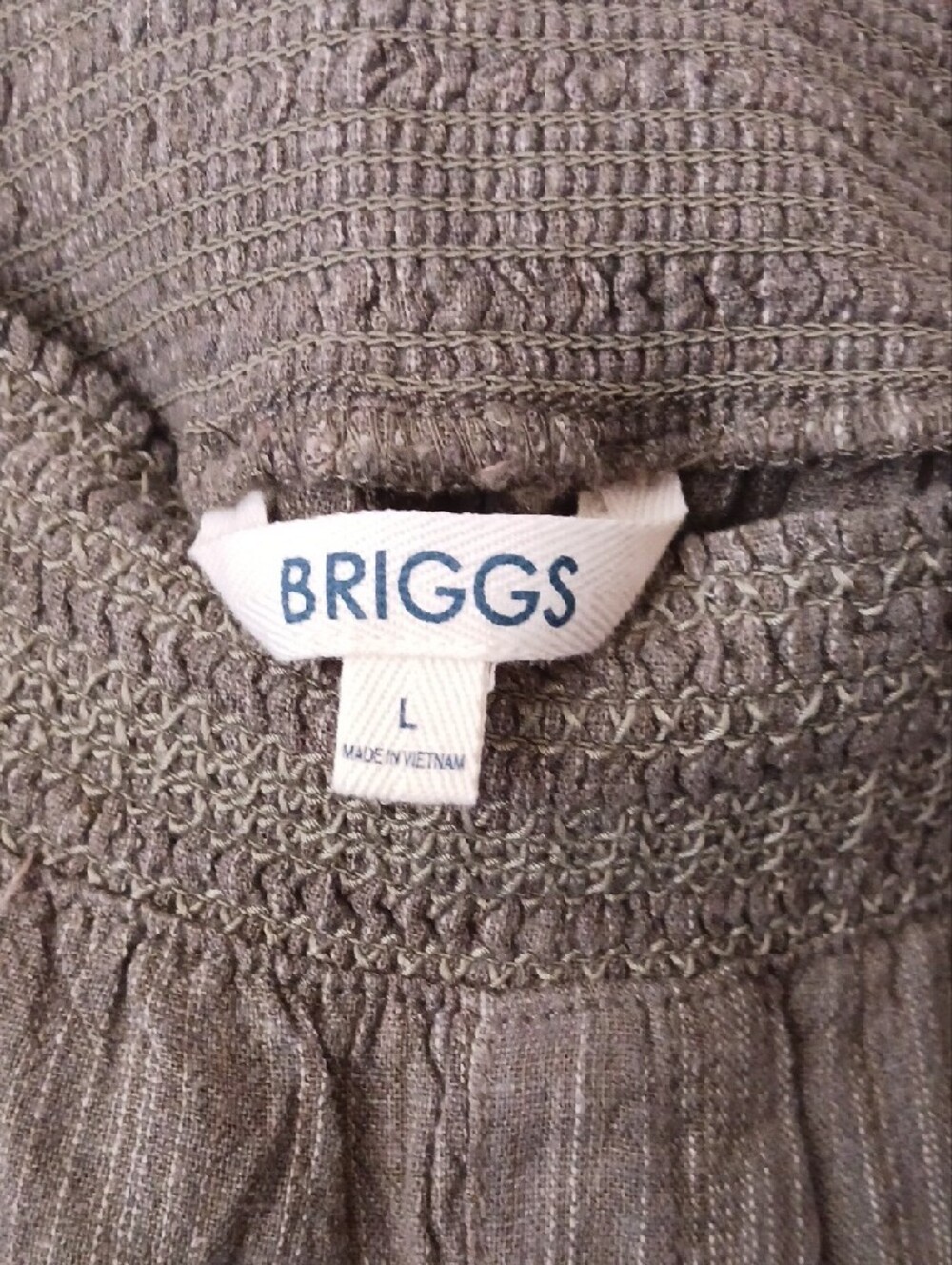 Briggs New York- Olive Green High-Waist Smocked Shorts - Picture 2 of 12